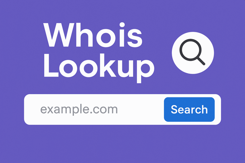 Whois Lookup tool interface displaying domain information